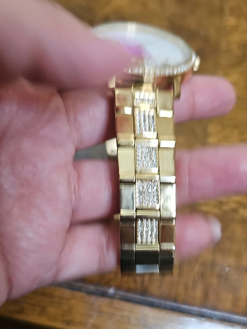 Michael Kors Gold-tone Floral Crystal Bracelet Watch with White Dial